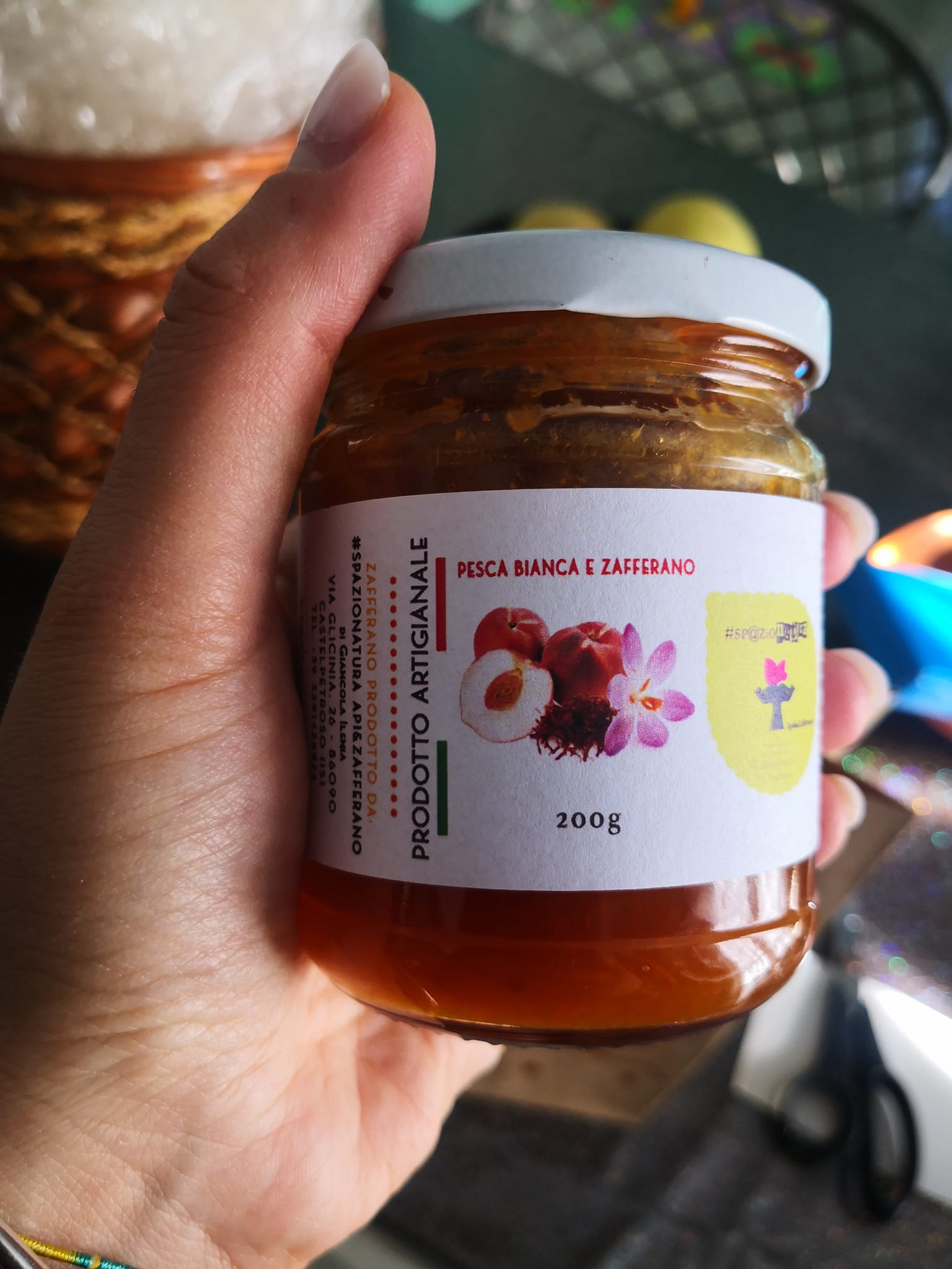 Confettura extra Pesca Bianca e Zafferano 200g